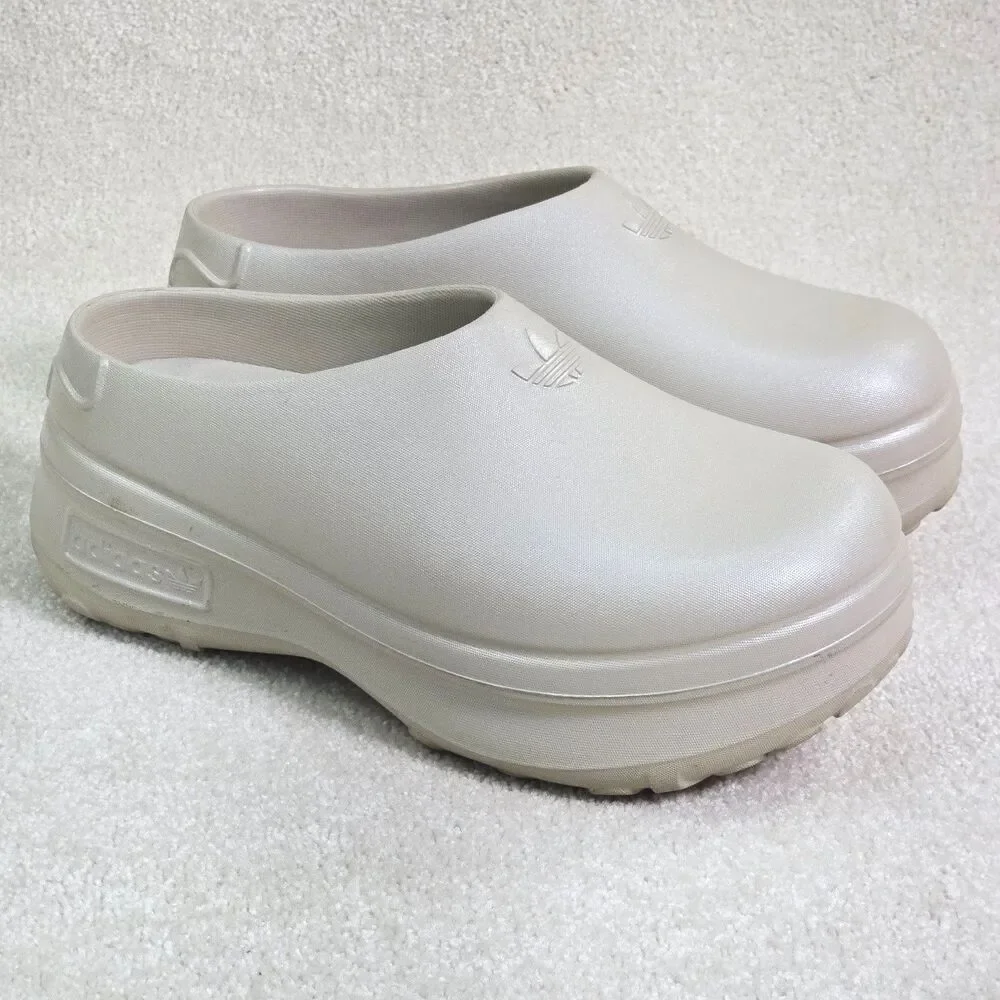 Adidas Adifom Stan Smith Mens Size 8 Beige Casual Platform Slip On Mule Shoes
